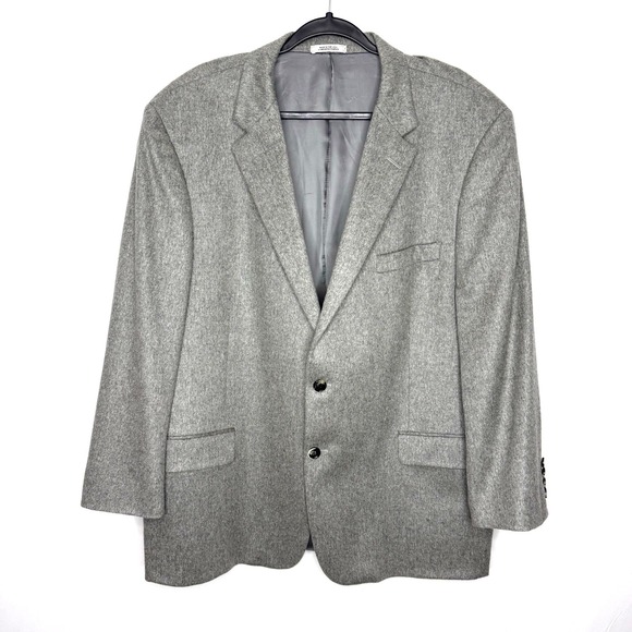 Hickey Freeman Blazer Men 50R Gray Milburn II 100% Cashmere Jacket Coat USA Made